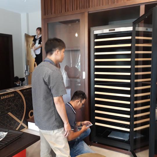 Wine cabinet installation