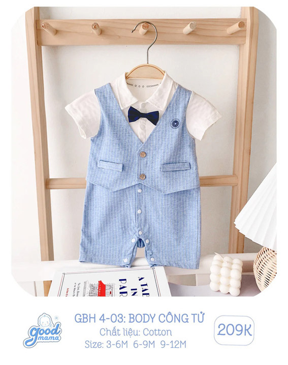 Goodmama cotton gentleman bodysuit GBH4-03