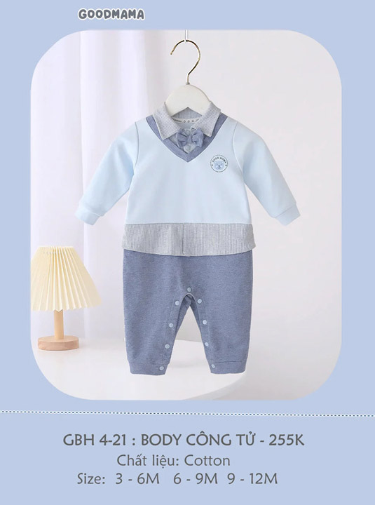 Goodmama cotton gentleman bodysuit GBH4-21