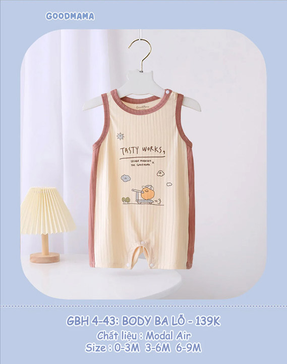 Goodmama Modal Air sleeveless bodysuit GBH4-43