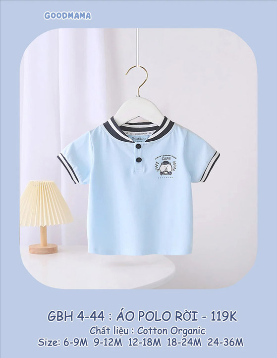 Goodmama organic cotton polo shirt GBH4-44
