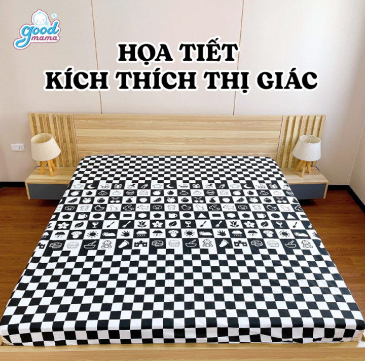 Goodmama Waterproof Fitted Sheet - Visual Stimulation Pattern