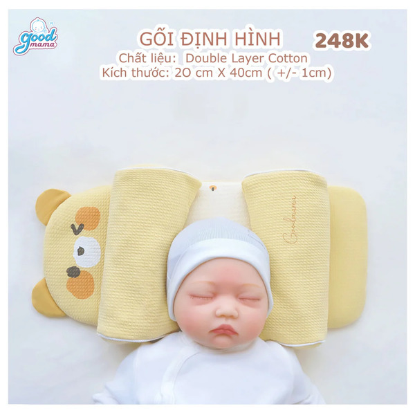 Goodmama newborn head shaping pillow, double layer cotton