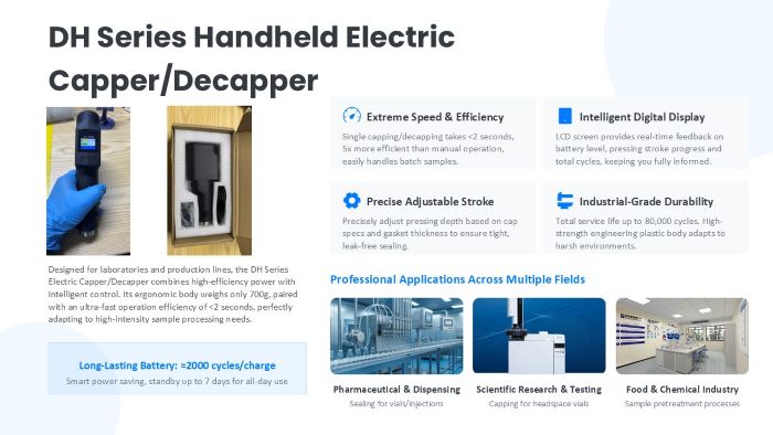 DH series handheld electric capper/decapper