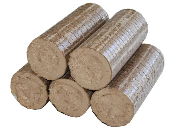 Compressed sawdust briquette