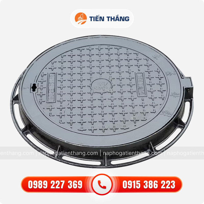 Cast iron manhole cover round frame round lid