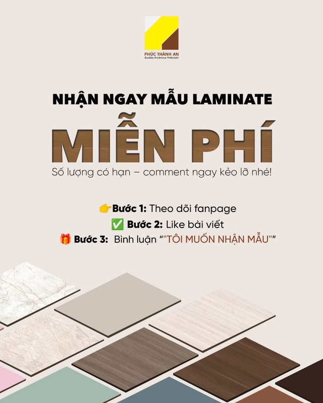 Free laminate sample offer