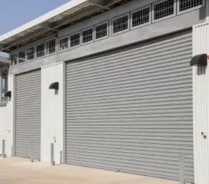 Powder-coated steel roller shutters