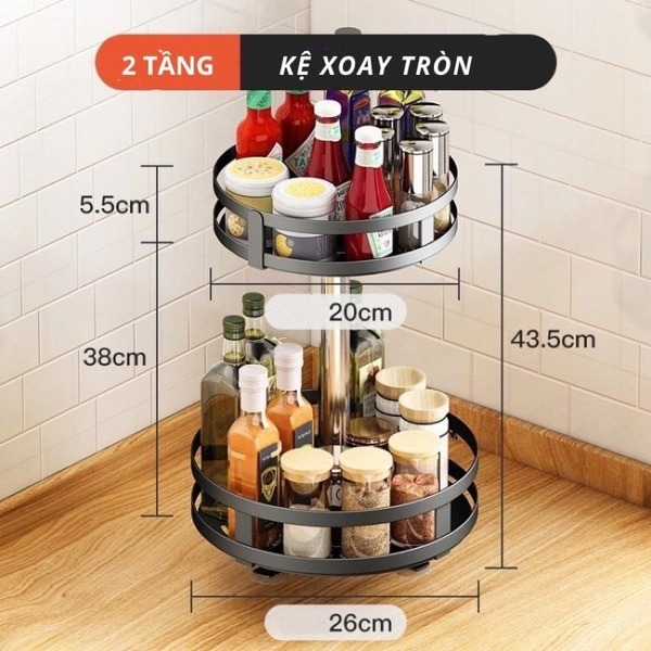 2-tier spice rack D27xH38 cm