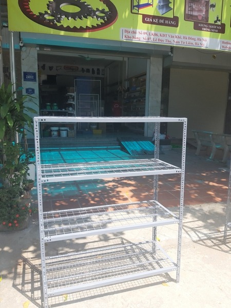 4-tier wire shelf D100xW30xH150 cm