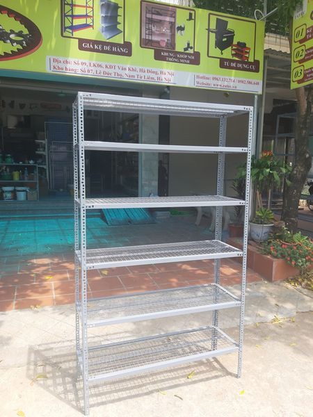 6-tier wire shelf D100xW30xH200 cm