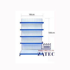5-tier perforated back supermarket shelf D90xH180 cm