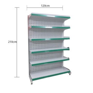 6-tier perforated back supermarket shelf D120xH210 cm