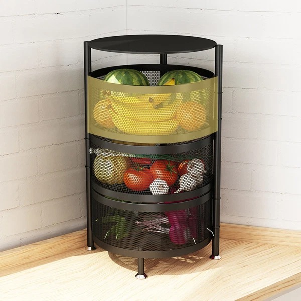 3-tier rotating round rack D34xH56 cm