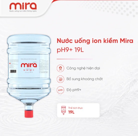 Mira pH8+ alkaline ionized water 19L