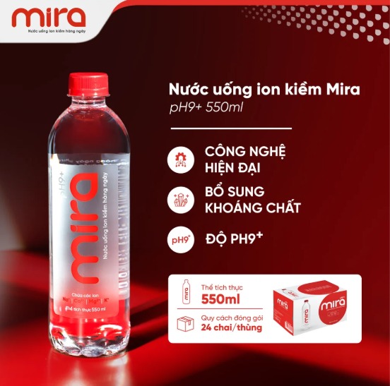 Mira pH9+ alkaline ionized water 550ml