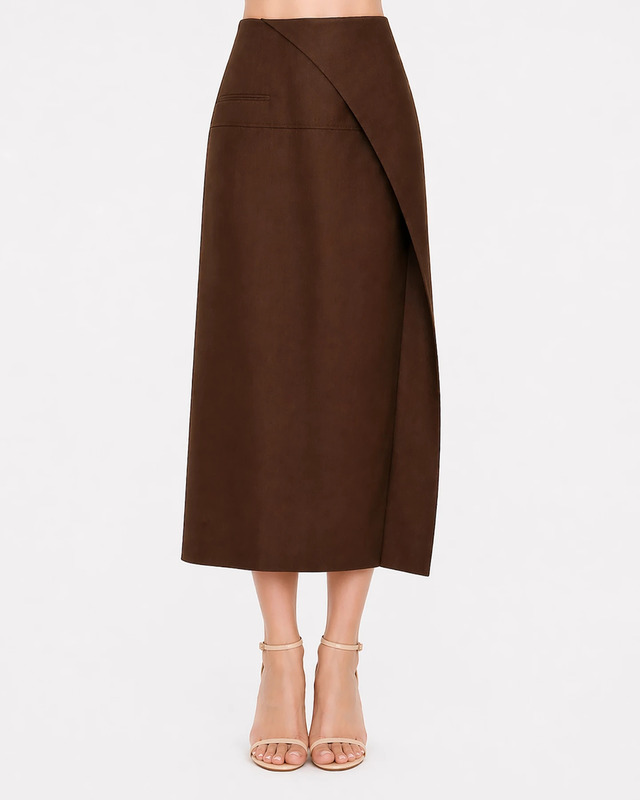 Wrap midi skirt