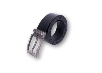Mens leather belt with a metal buckle