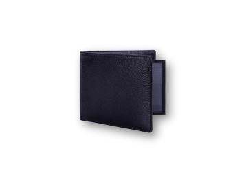 Bi-fold horizontal leather wallet