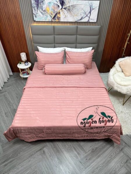Cotton light 3cm satin stripe bedding sets