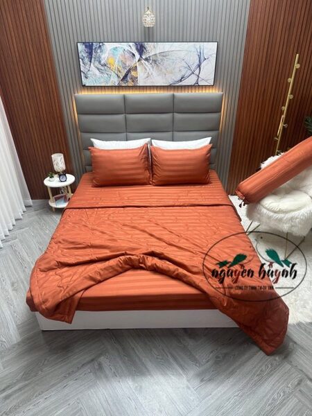 Cotton light 3cm satin stripe bedding sets