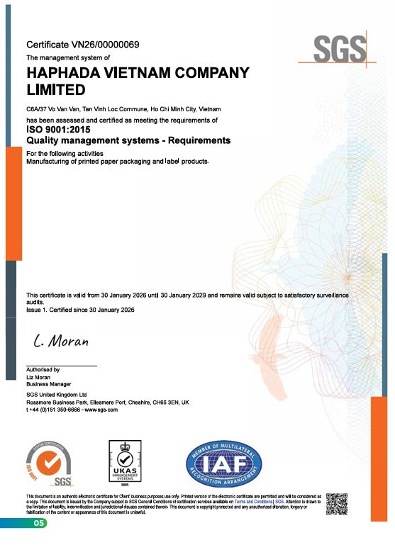 ISO 9001:2015 certificate