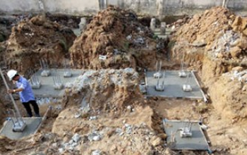 Building foundation excavation