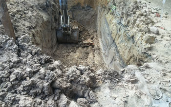 Building foundation excavation
