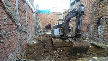 Building foundation excavation