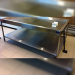 Stainless steel workbench with rack