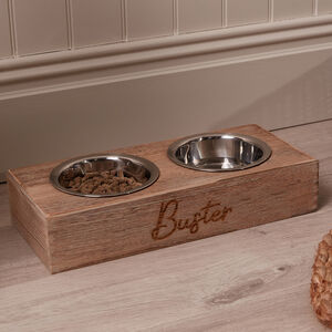 Wooden pet feeding stand