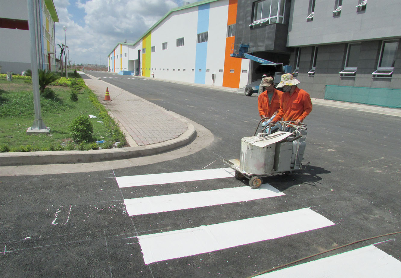 Road marking construction