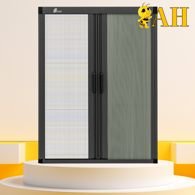 Chain rail door combined with honeycomb curtain