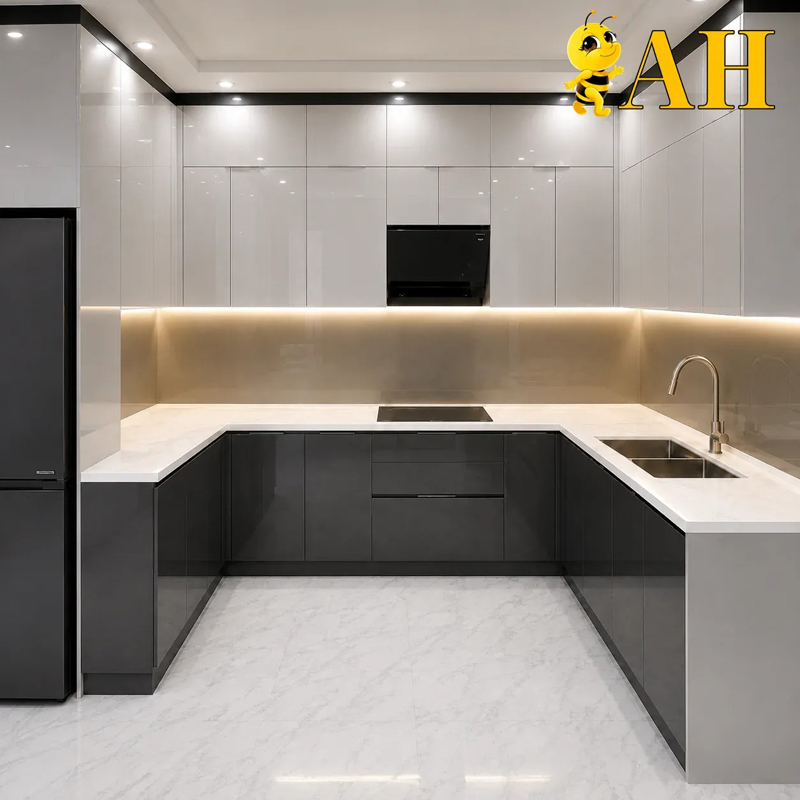 U shaped kitchen cabinet