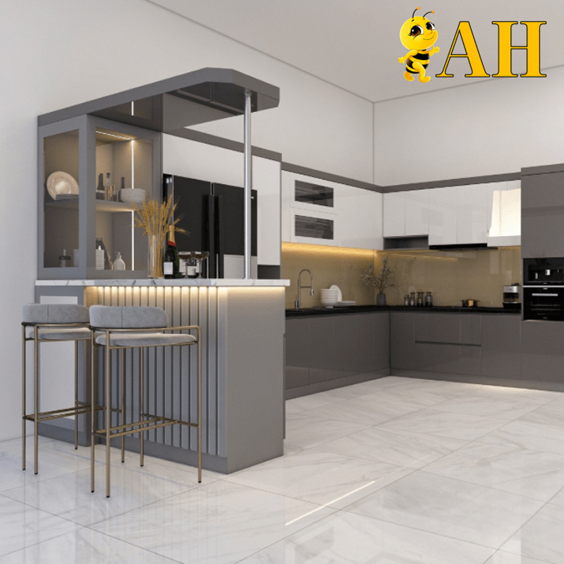 Kitchen cabinet with bar counter