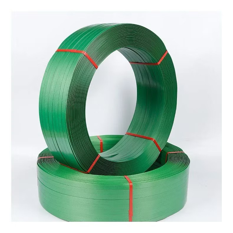 Green plastic strapping