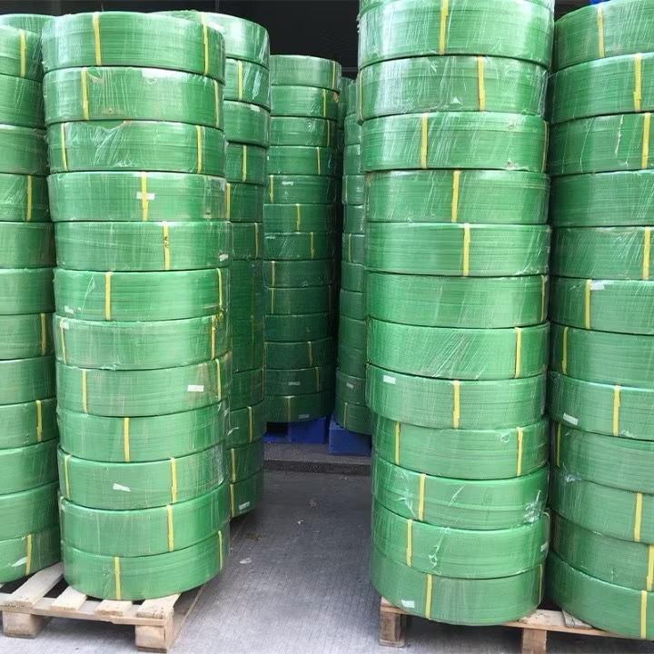 Green plastic strapping