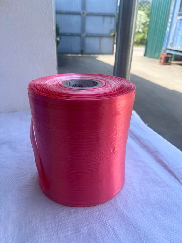 Red plastic tying tape