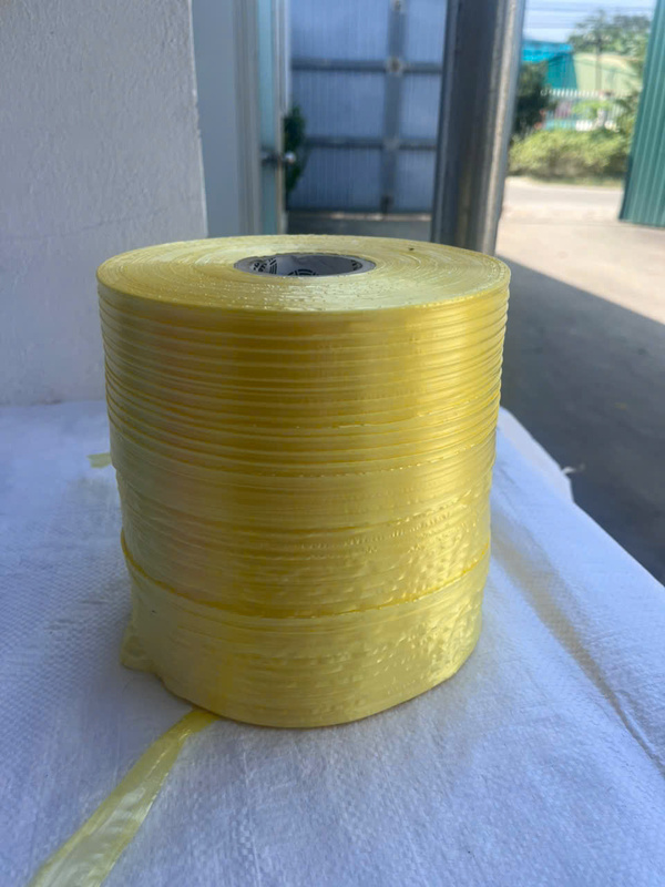 Yellow plastic tying tape