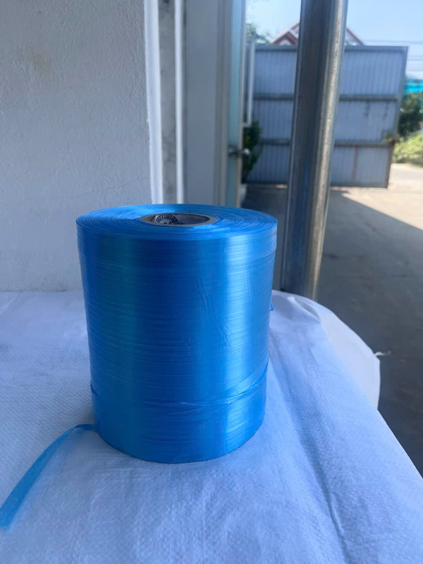 Blue plastic tying tape