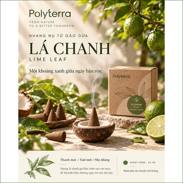 Polyterra coconut shell incense cones - Coffee